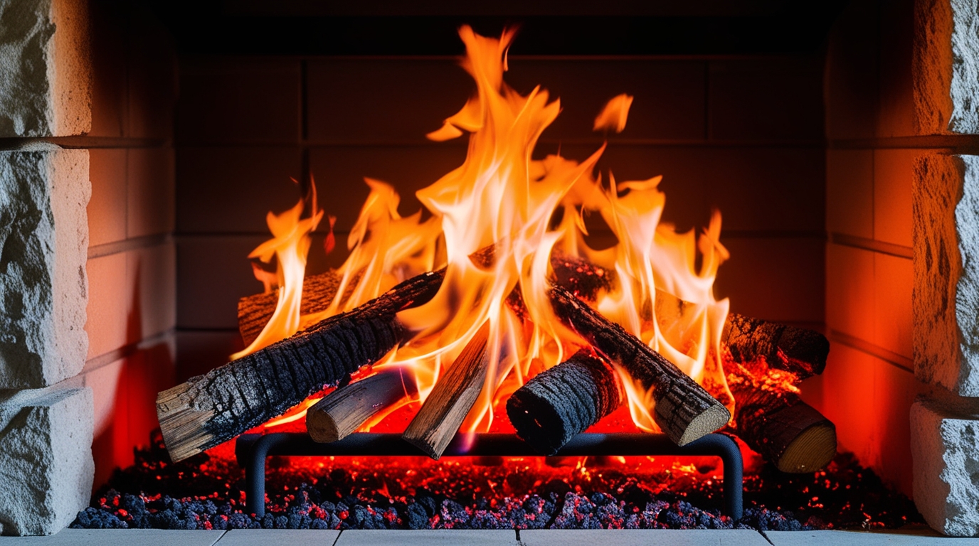 cozy winter ambience with a crackling fireplace sound